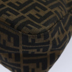 FENDI Zucca Canvas Mamma Baguette Shoulder Bag Brown Black Silveryk15179A