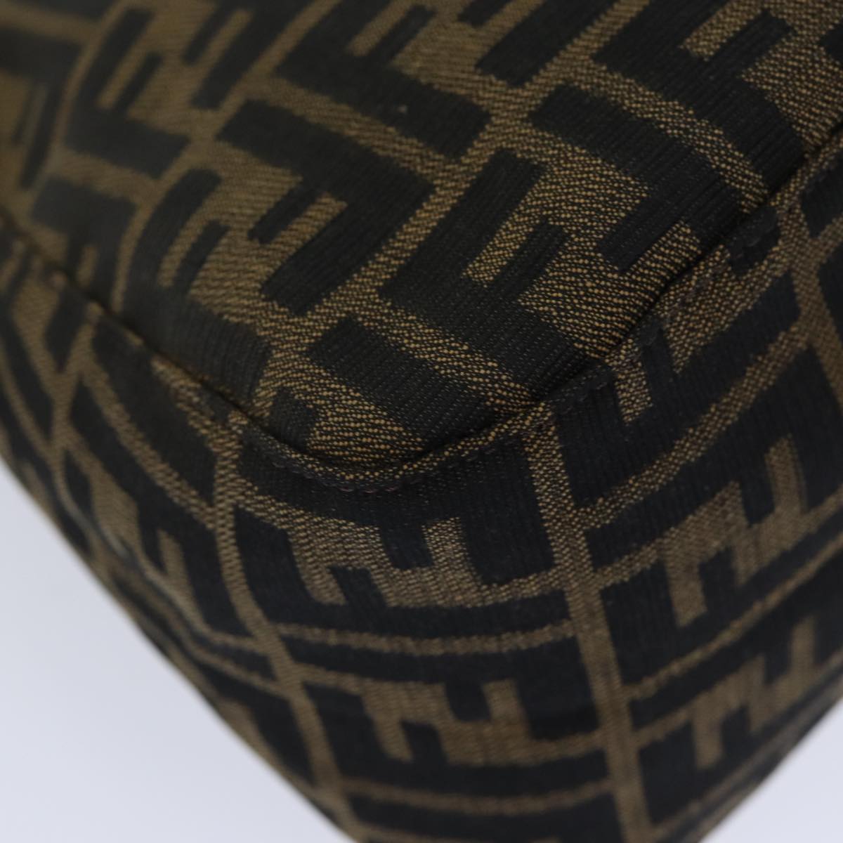 FENDI Zucca Canvas Mamma Baguette Shoulder Bag Brown Black Silveryk15179A