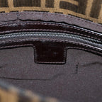 FENDI Zucca Canvas Mamma Baguette Shoulder Bag Brown Black Silveryk15179A