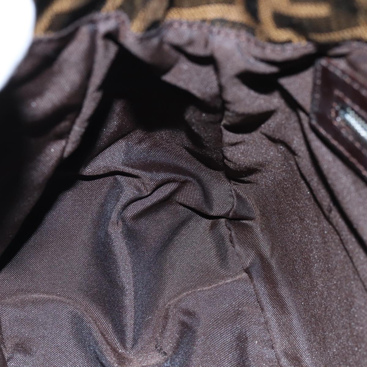 FENDI Zucca Canvas Mamma Baguette Shoulder Bag Brown Black Silveryk15179A