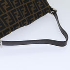 FENDI Zucca Canvas Mamma Baguette Shoulder Bag Brown Black Silveryk15179A
