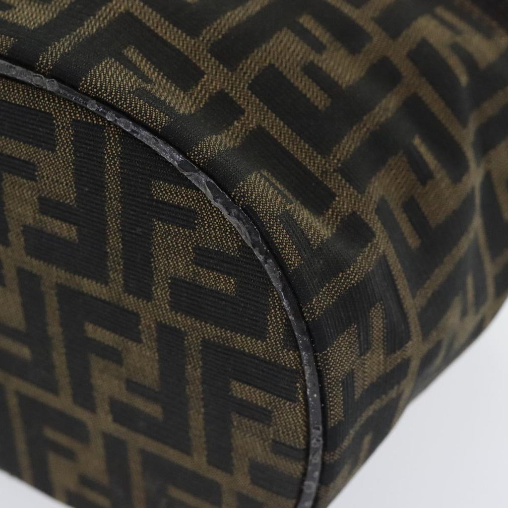 FENDI Zucca Canvas Vanity Pouch Brown Black Silveryk15192