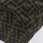 FENDI Zucca Canvas Vanity Pouch Brown Black Silveryk15192