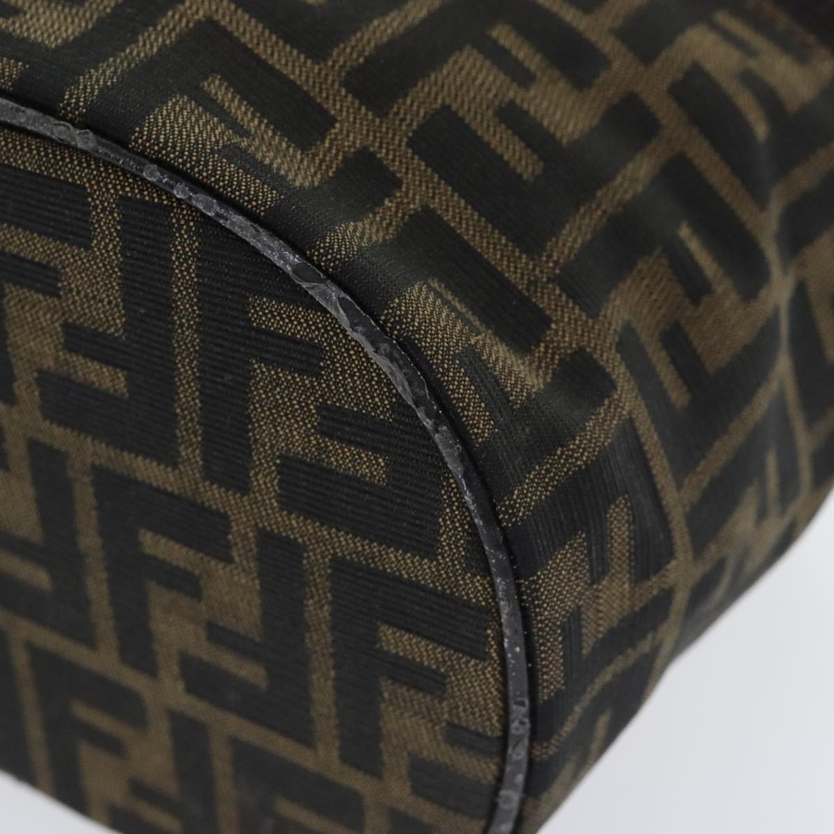 FENDI Zucca Canvas Vanity Pouch Brown Black Silveryk15192