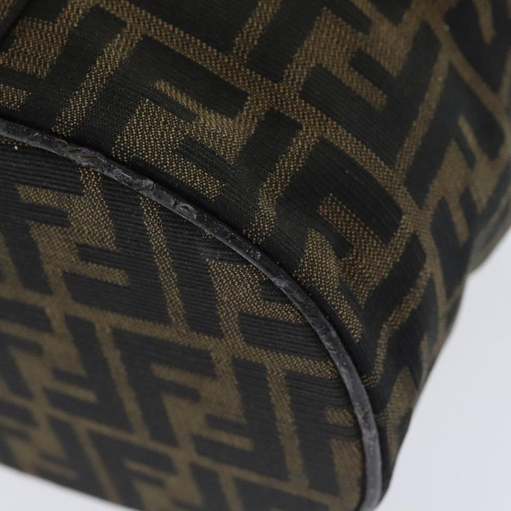 FENDI Zucca Canvas Vanity Pouch Brown Black Silveryk15192