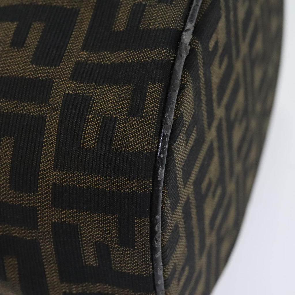 FENDI Zucca Canvas Vanity Pouch Brown Black Silveryk15192