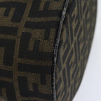 FENDI Zucca Canvas Vanity Pouch Brown Black Silveryk15192
