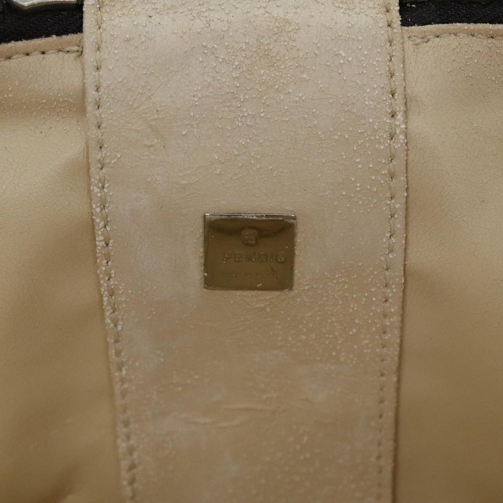 FENDI Zucca Canvas Vanity Pouch Brown Black Silveryk15192