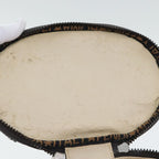 FENDI Zucca Canvas Vanity Pouch Brown Black Silveryk15192