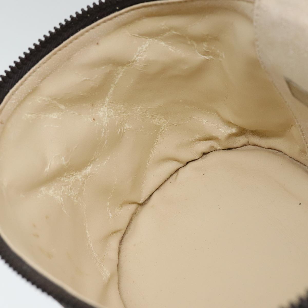 FENDI Zucca Canvas Vanity Pouch Brown Black Silveryk15192