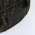 FENDI Zucca Canvas Vanity Pouch Brown Black Silveryk15192
