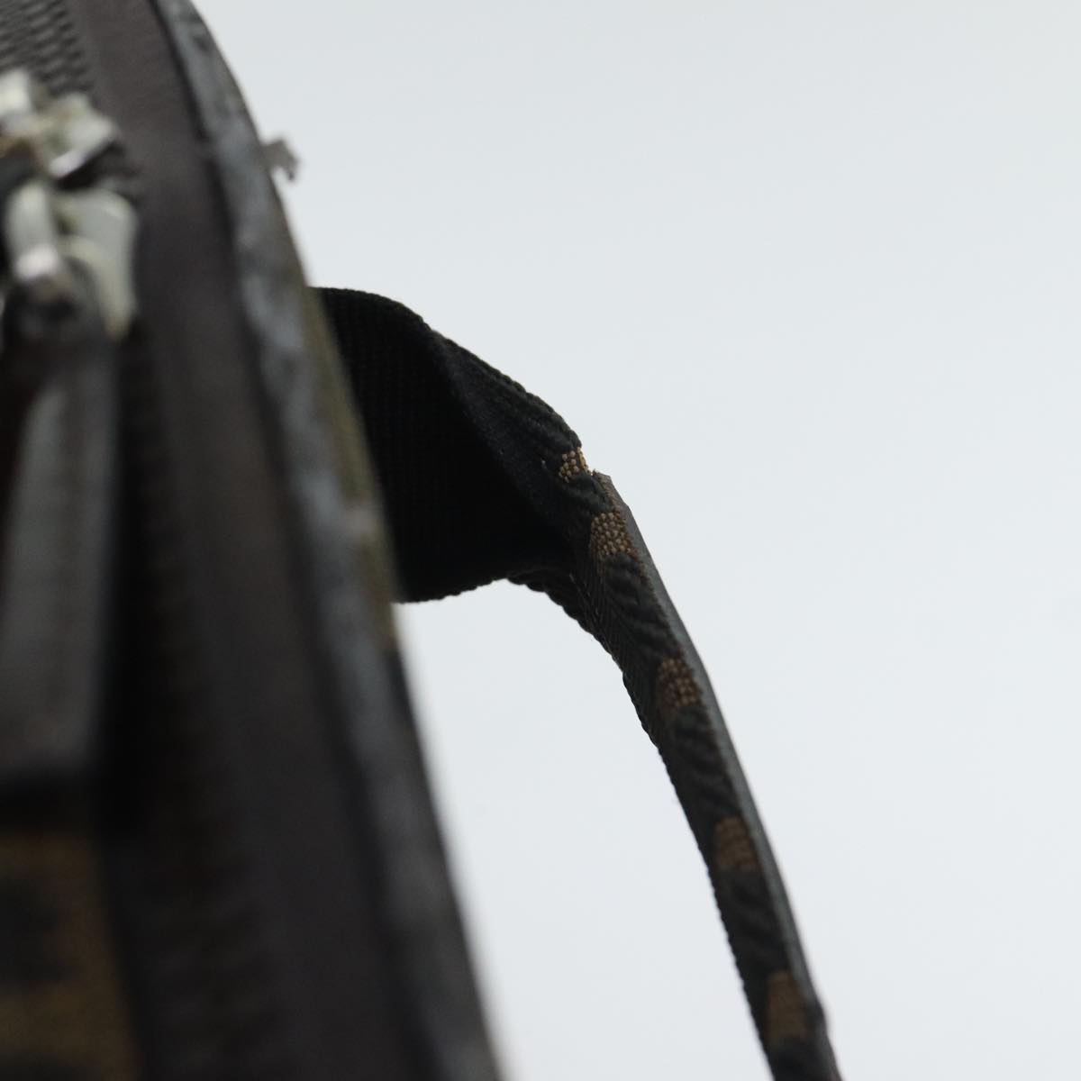 FENDI Zucca Canvas Vanity Pouch Brown Black Silveryk15192