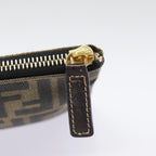 FENDI Zucca Canvas Pouch Black Gold Brownyk15224