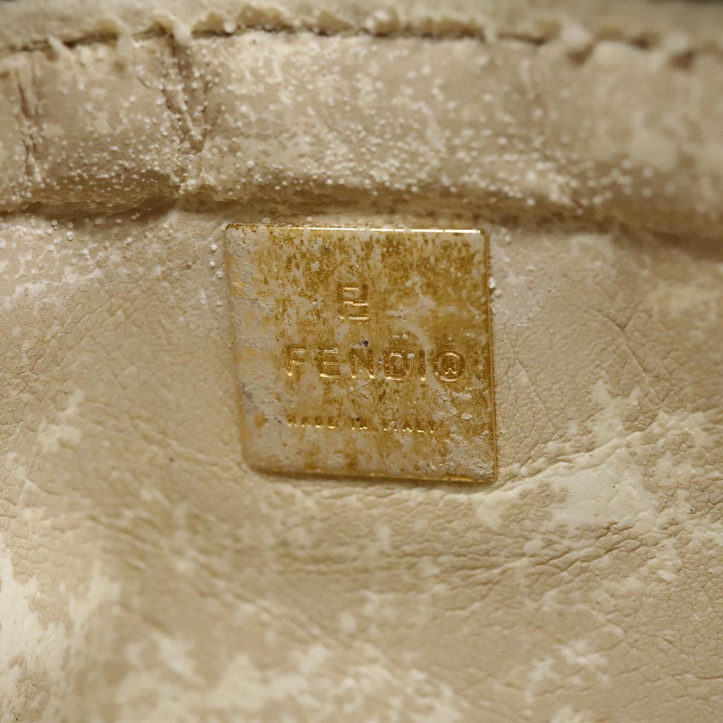 FENDI Zucca Canvas Pouch Black Gold Brownyk15224