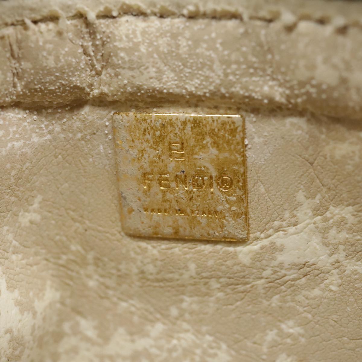 FENDI Zucca Canvas Pouch Black Gold Brownyk15224