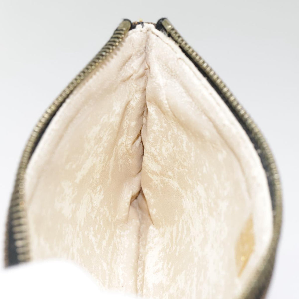 FENDI Zucca Canvas Pouch Black Gold Brownyk15224