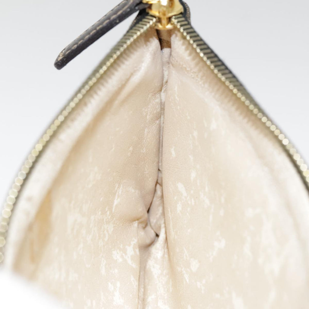 FENDI Zucca Canvas Pouch Black Gold Brownyk15224