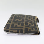FENDI Zucca Canvas Pouch Black Gold Brownyk15224