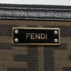 FENDI Zucca Canvas Wallet Black Brown goldyk15225