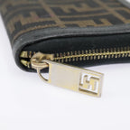 FENDI Zucca Canvas Wallet Black Brown goldyk15225