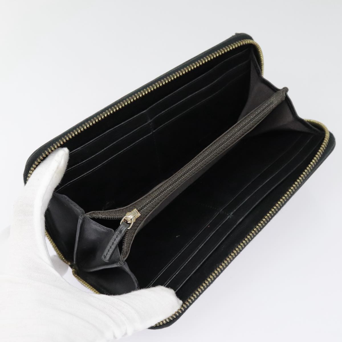 FENDI Zucca Canvas Wallet Black Brown goldyk15225