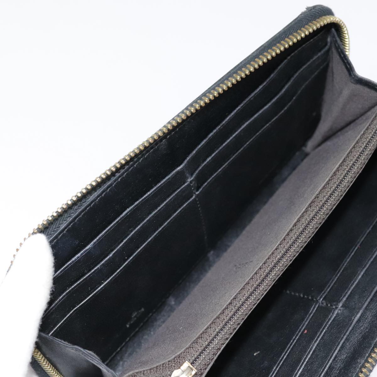 FENDI Zucca Canvas Wallet Black Brown goldyk15225