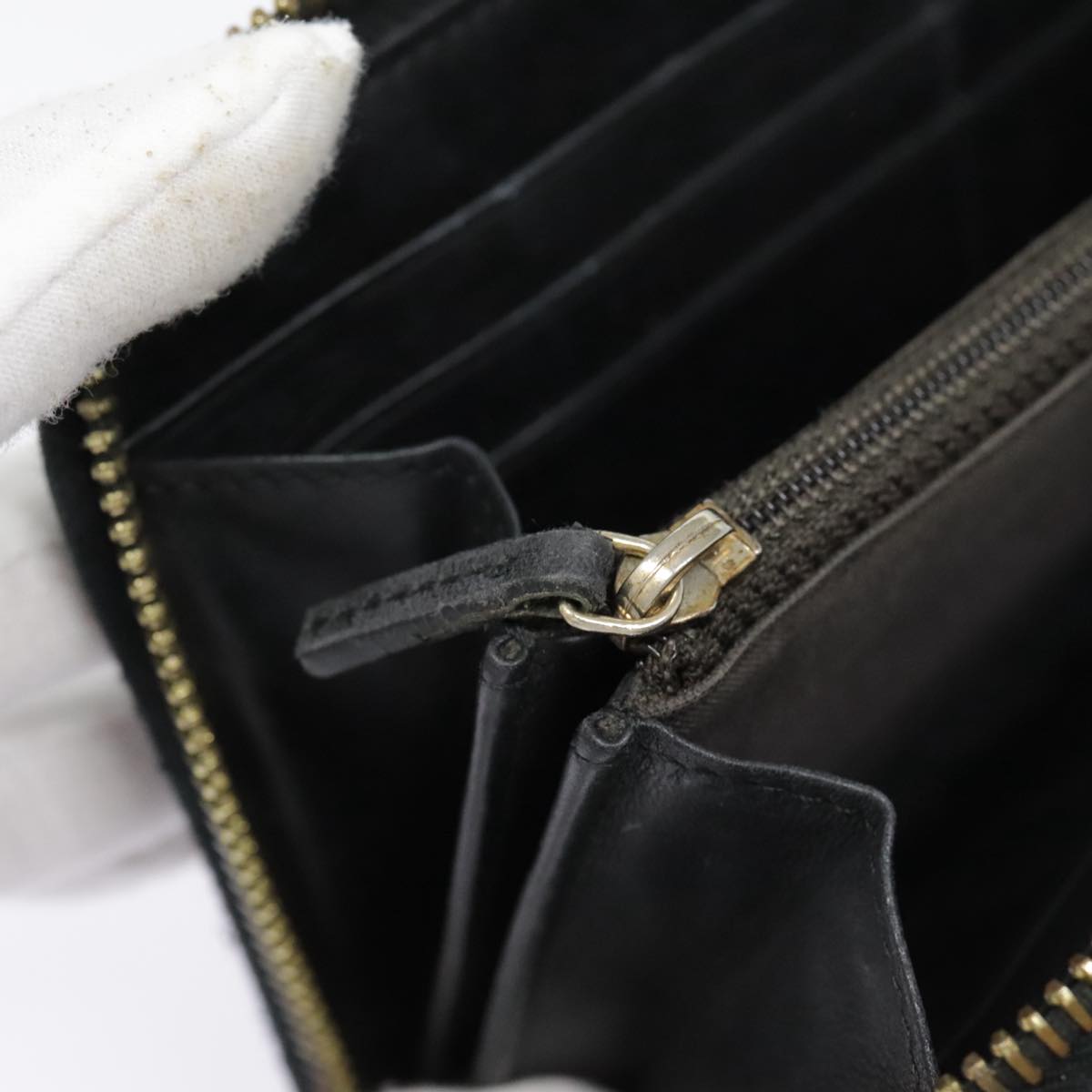 FENDI Zucca Canvas Wallet Black Brown goldyk15225