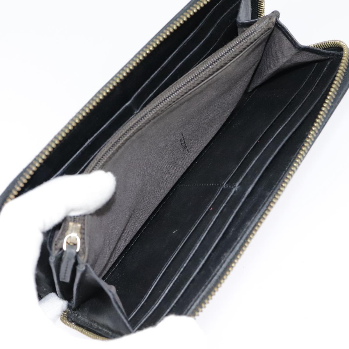 FENDI Zucca Canvas Wallet Black Brown goldyk15225