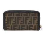 FENDI Zucca Canvas Wallet Black Brown goldyk15225