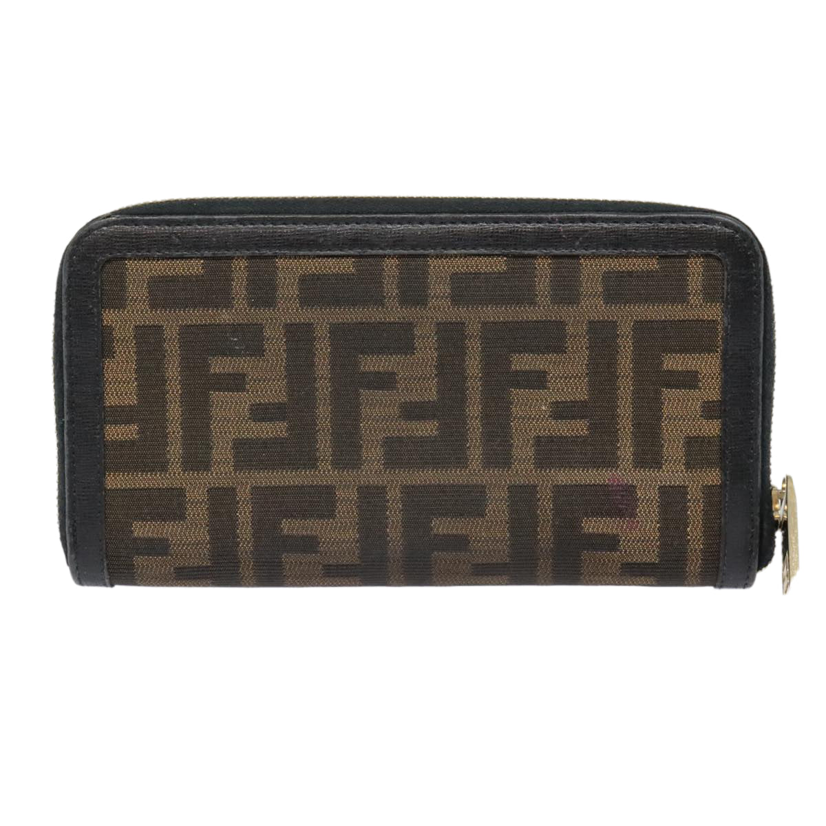 FENDI Zucca Canvas Wallet Black Brown goldyk15225