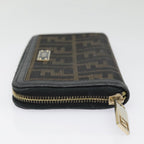 FENDI Zucca Canvas Wallet Black Brown goldyk15225