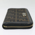 FENDI Zucca Canvas Wallet Black Brown goldyk15225
