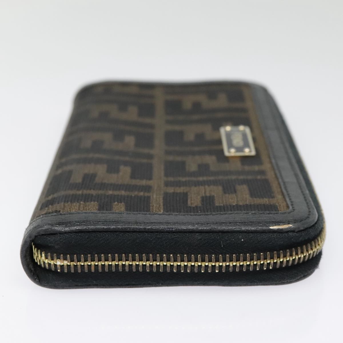 FENDI Zucca Canvas Wallet Black Brown goldyk15225