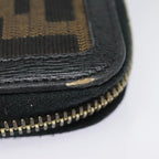 FENDI Zucca Canvas Wallet Black Brown goldyk15225