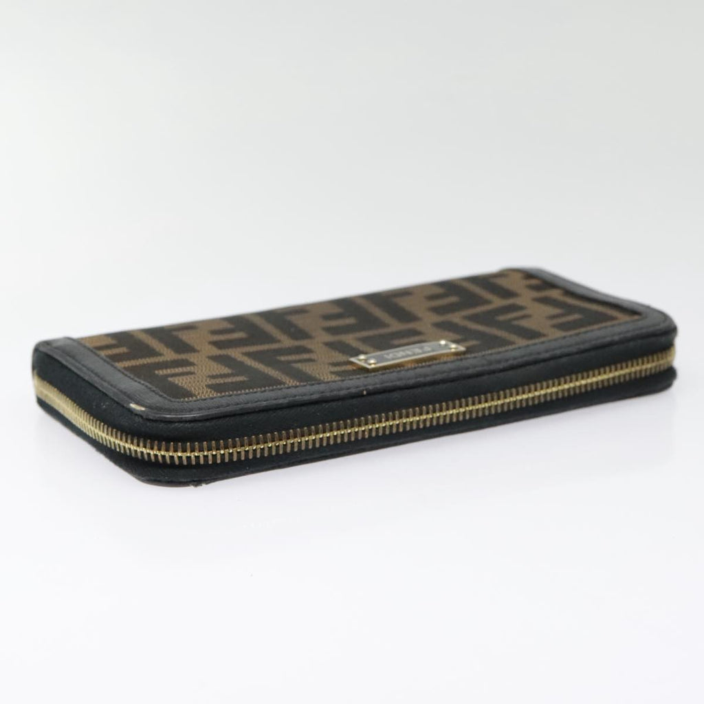 FENDI Zucca Canvas Wallet Black Brown goldyk15225