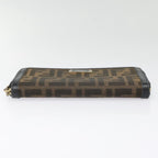 FENDI Zucca Canvas Wallet Black Brown goldyk15225