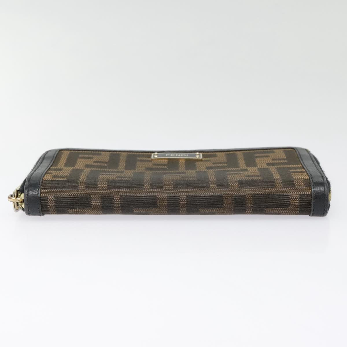 FENDI Zucca Canvas Wallet Black Brown goldyk15225