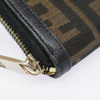FENDI Zucca Canvas Wallet Black Brown goldyk15225