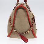 Chloe Harley Hand Bag Canvas Leather Beige Gold yk15232