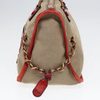 Chloe Harley Hand Bag Canvas Leather Beige Gold yk15232