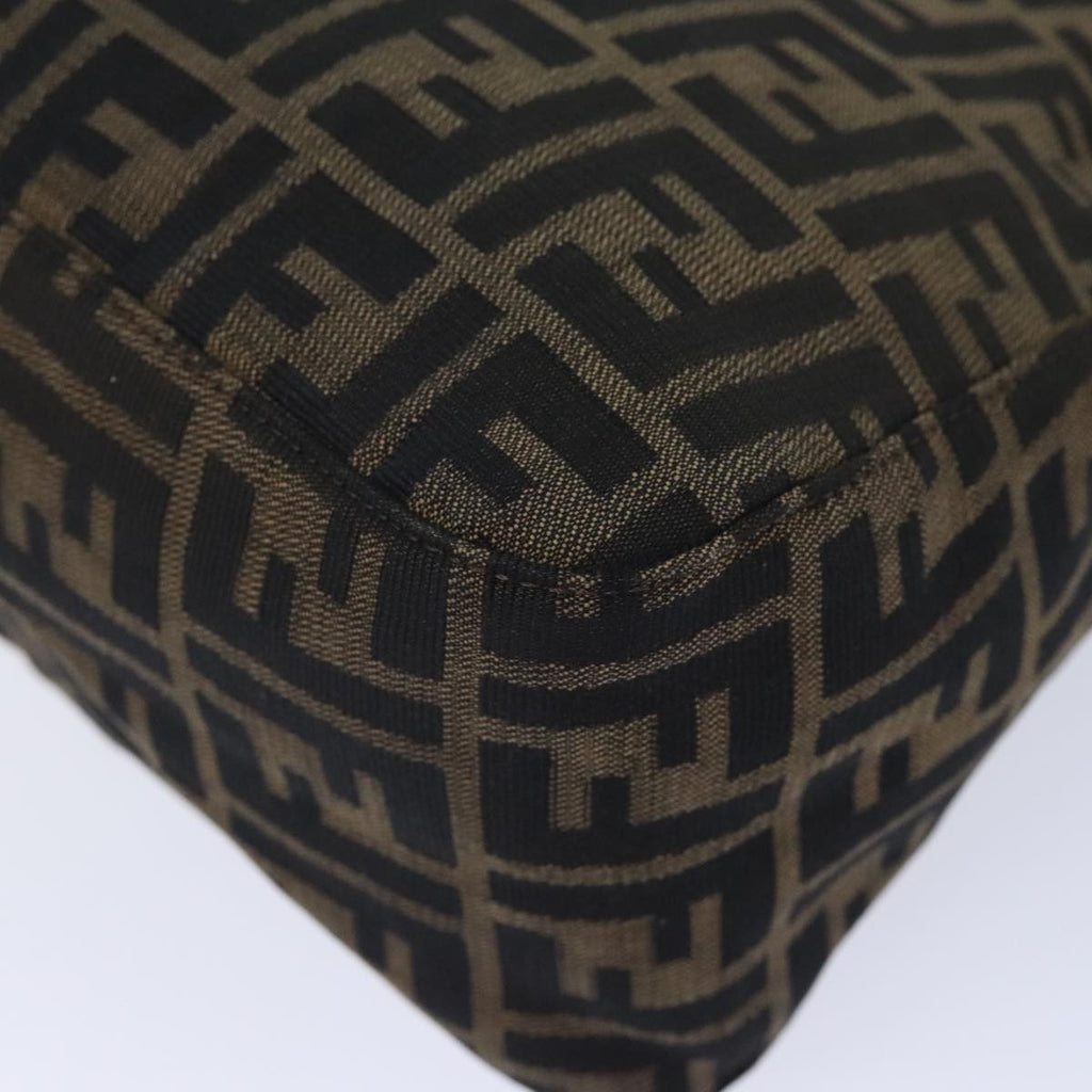 FENDI Zucca Canvas Mamma Baguette Shoulder Bag Brown Black Silveryk15236
