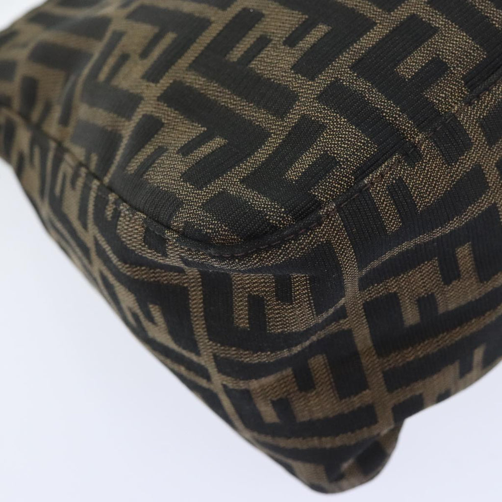 FENDI Zucca Canvas Mamma Baguette Shoulder Bag Brown Black Silveryk15236