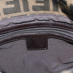 FENDI Zucca Canvas Mamma Baguette Shoulder Bag Brown Black Silveryk15236