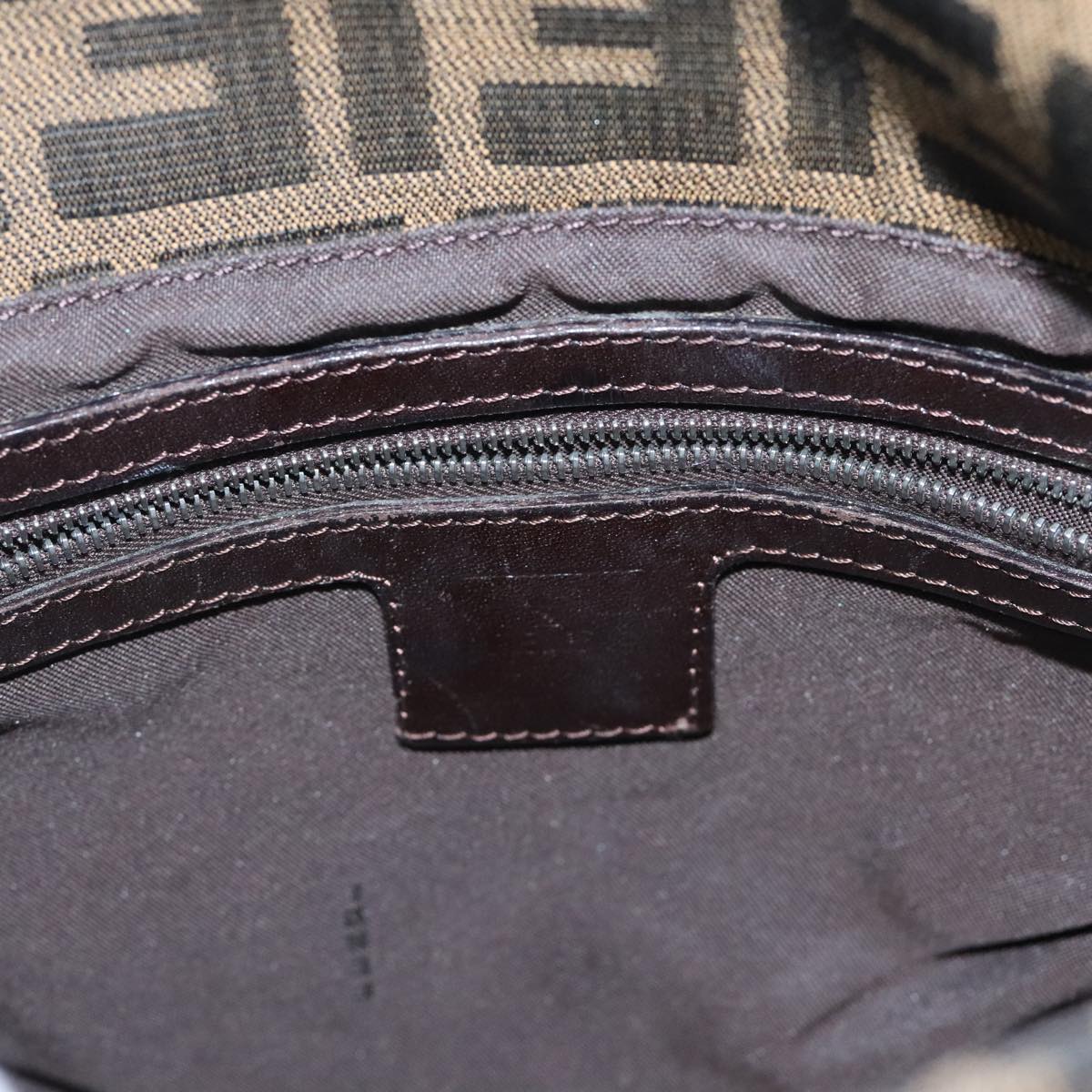 FENDI Zucca Canvas Mamma Baguette Shoulder Bag Brown Black Silveryk15236