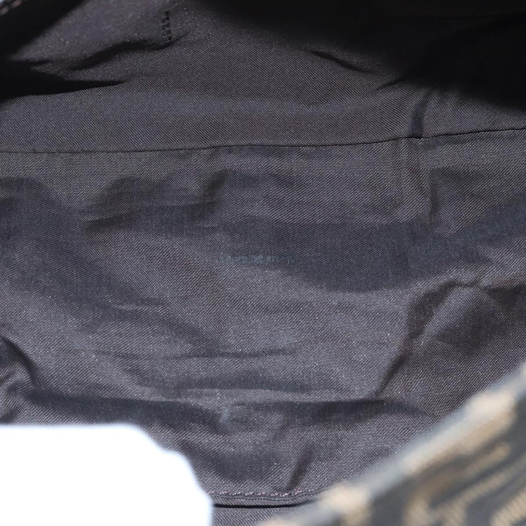 FENDI Zucca Canvas Mamma Baguette Shoulder Bag Brown Black Silveryk15236