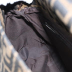 FENDI Zucca Canvas Mamma Baguette Shoulder Bag Brown Black Silveryk15236