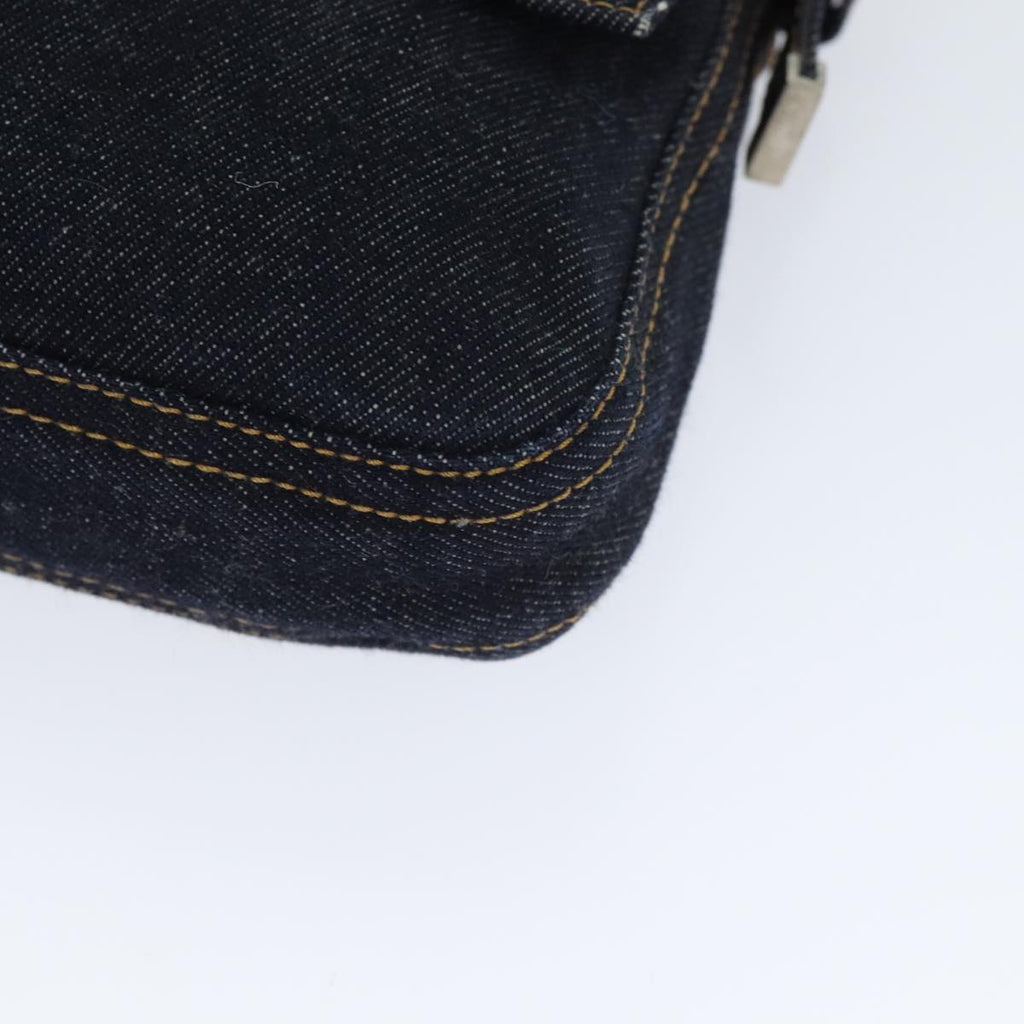 FENDI Mamma Baguette Shoulder Bag Denim Navy Silveryk15240A