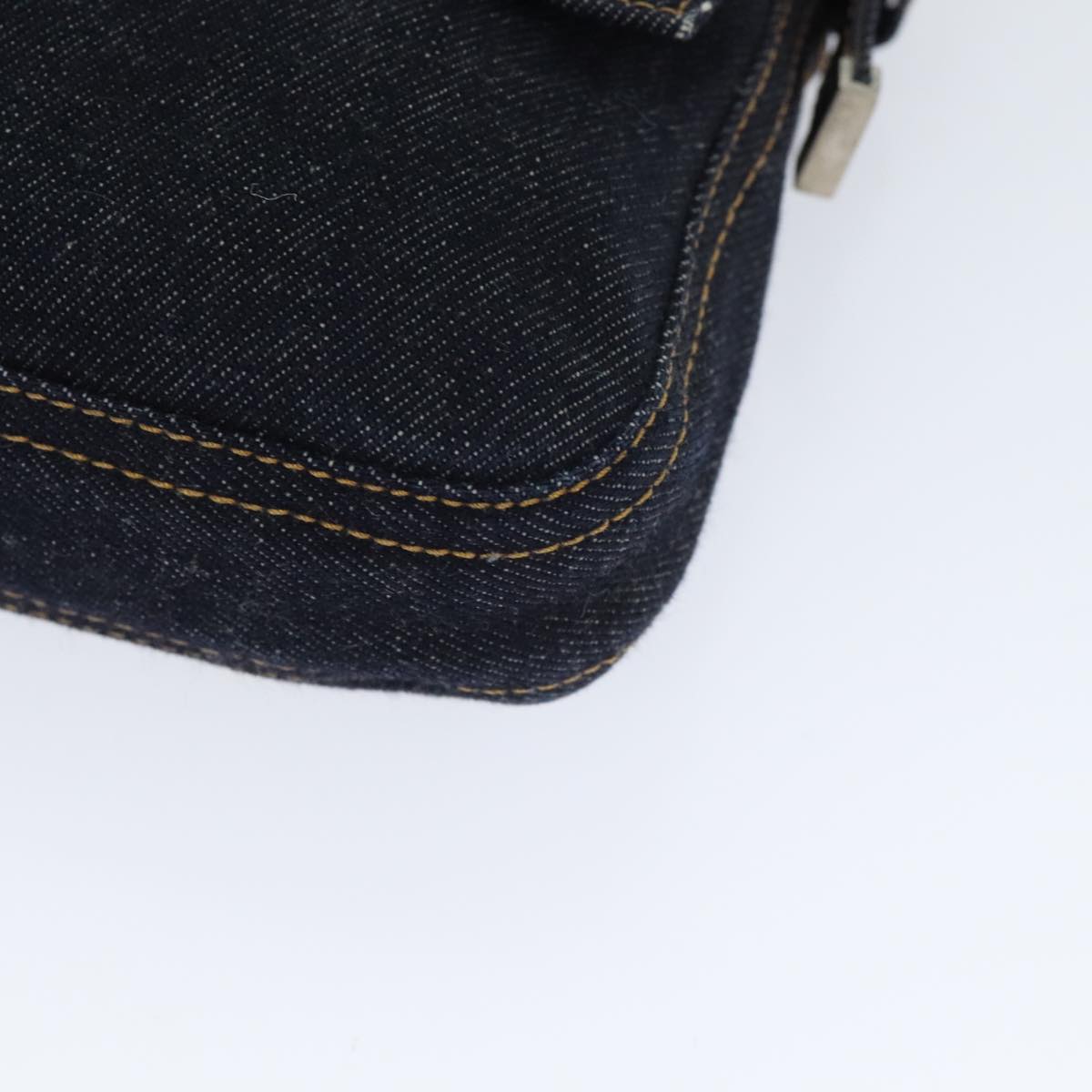 FENDI Mamma Baguette Shoulder Bag Denim Navy Silveryk15240A