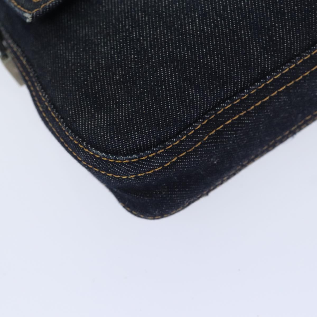 FENDI Mamma Baguette Shoulder Bag Denim Navy Silveryk15240A