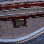 FENDI Mamma Baguette Shoulder Bag Denim Navy Silveryk15240A